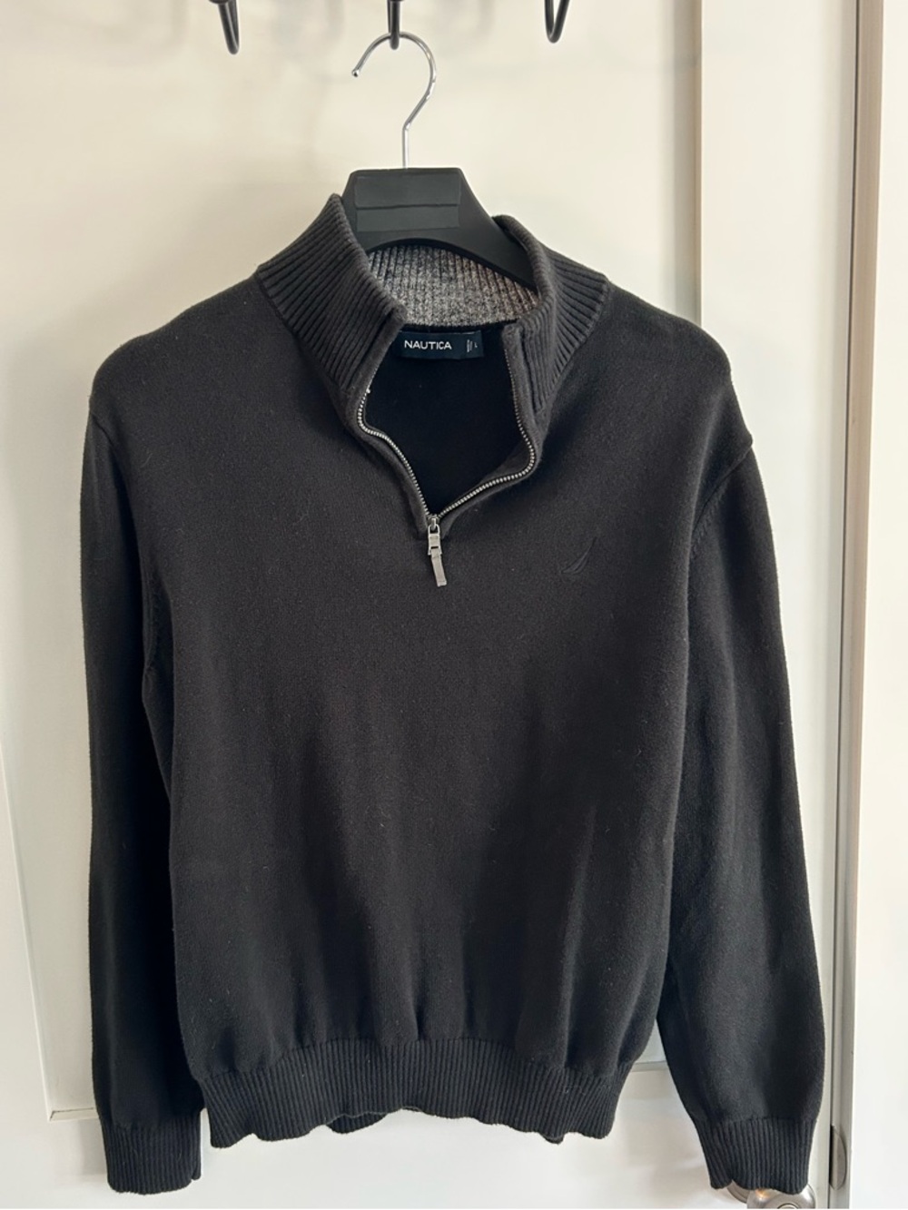 Nautica Men's Black Half-Zip Knit Sweater